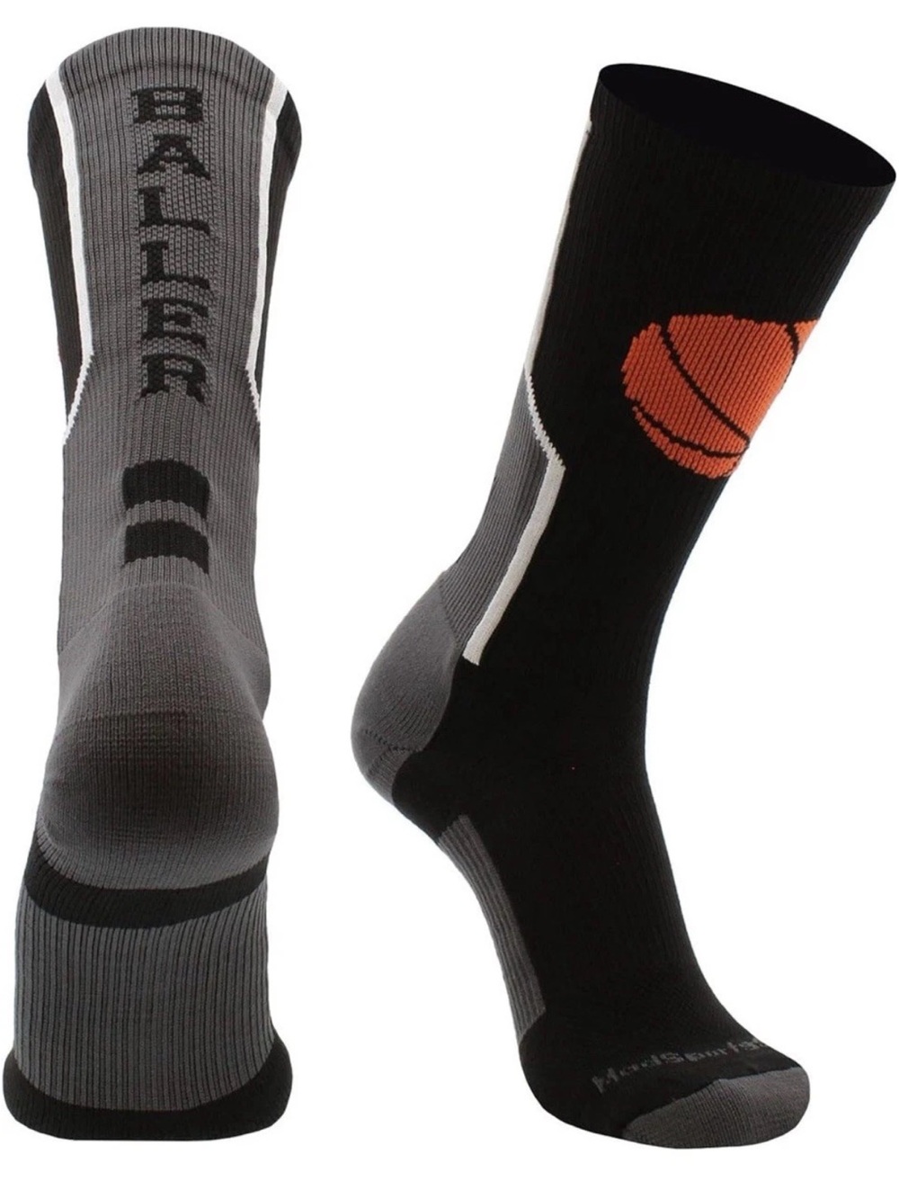 Basketball Socks Madsports Baller Socks Medium 2 Pairs boys size 5-7.5 approx